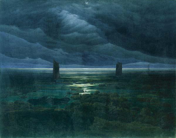 Caspar David Friedrich Seashore by Moonlight Sweden oil painting art